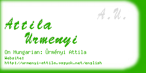 attila urmenyi business card